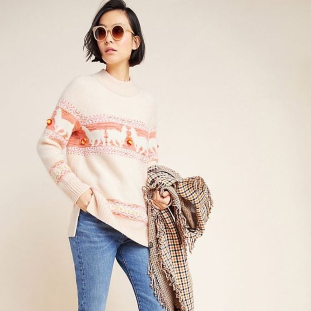 Anthropologie Aimee Pommed Alpaca Sweater - Picture 2 of 14